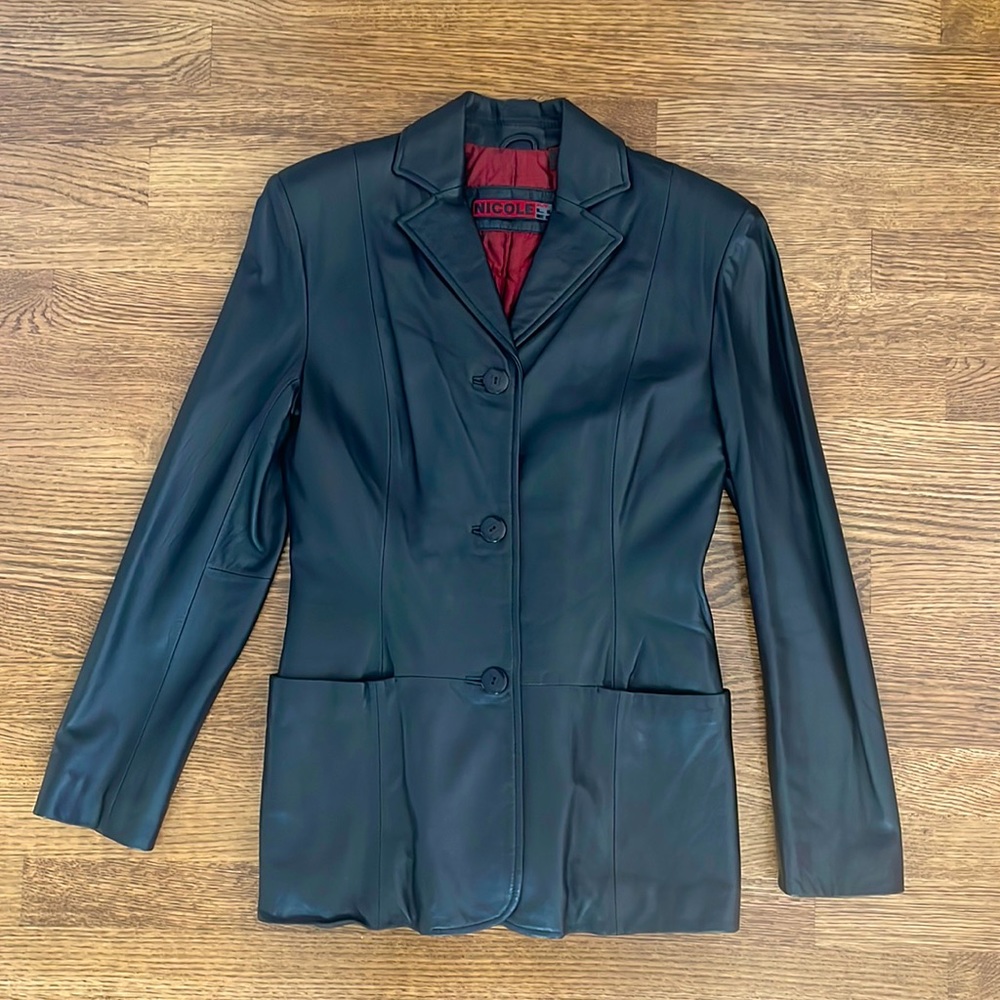 Nicole Miller Black Leather Jacket